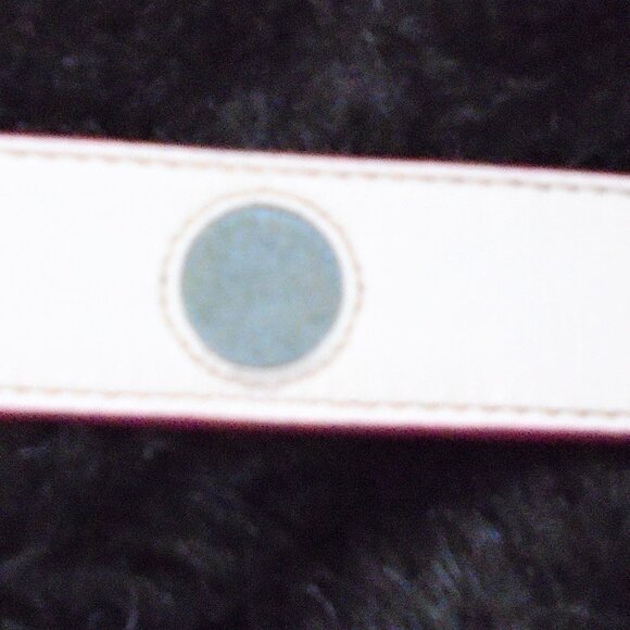 NEW VINTAGE COACH WHITE PINK LEATHER COLORED POLKA DOTS DOG PET COLLAR XL 2333 - Picture 10 of 13